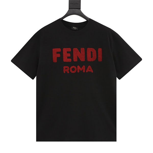 フェンディ 偽物 ロゴ エンブロイダリー クルーネックTシャツ fek26979